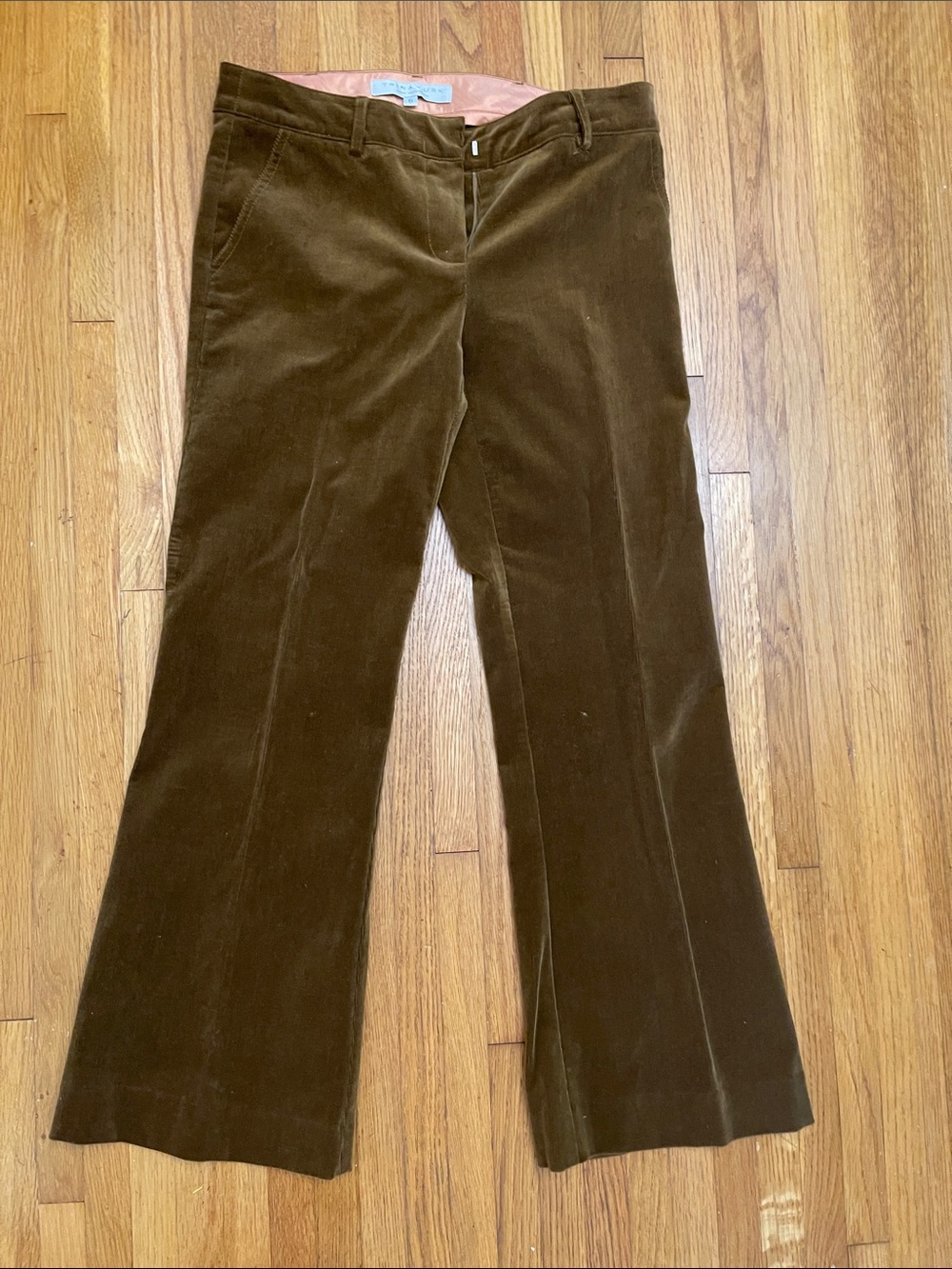 Trina Turk Brown Corduroy Flared Trousers